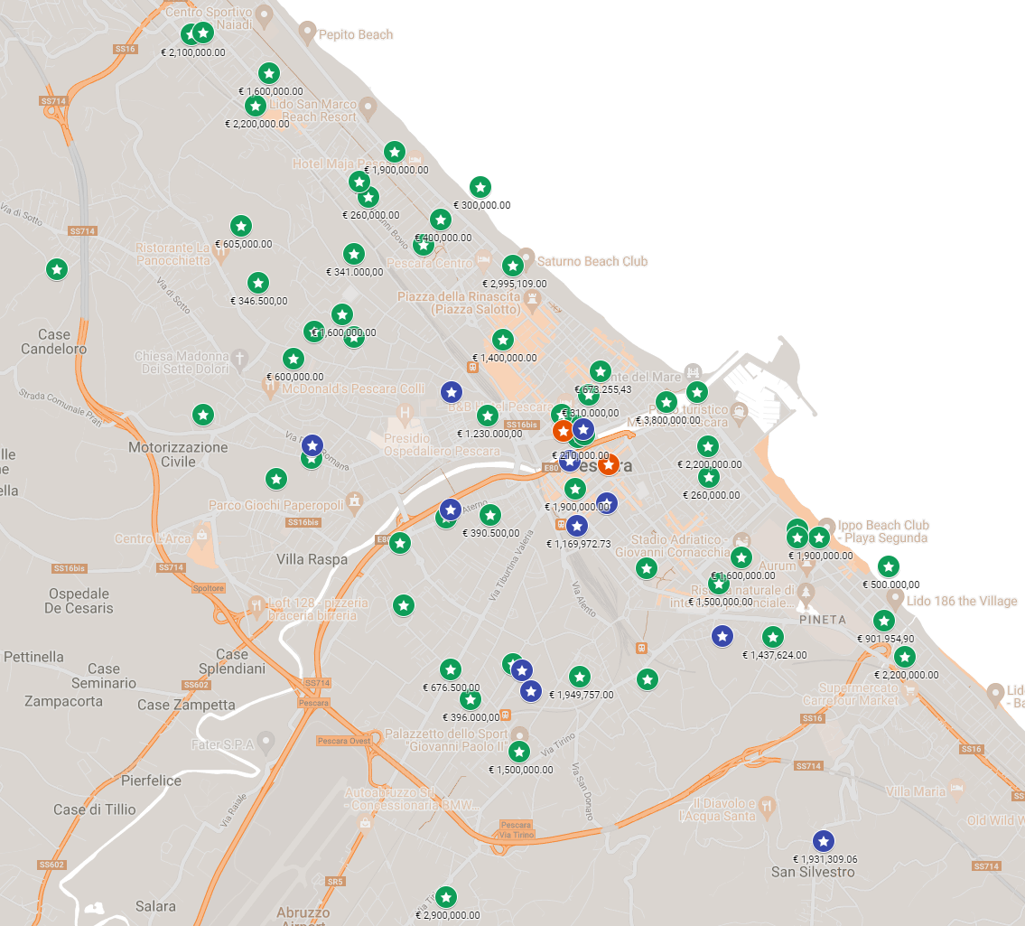 Mappa progetti finanziati